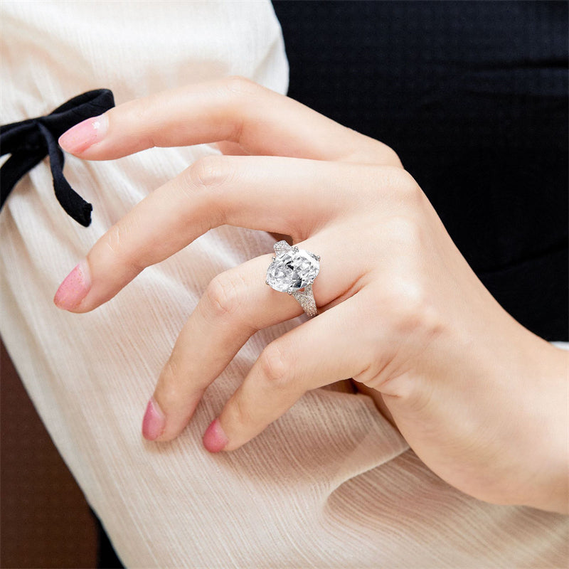 S925 Sterling Silver Marquise Ring - Unique Geometric Jewelry for Women