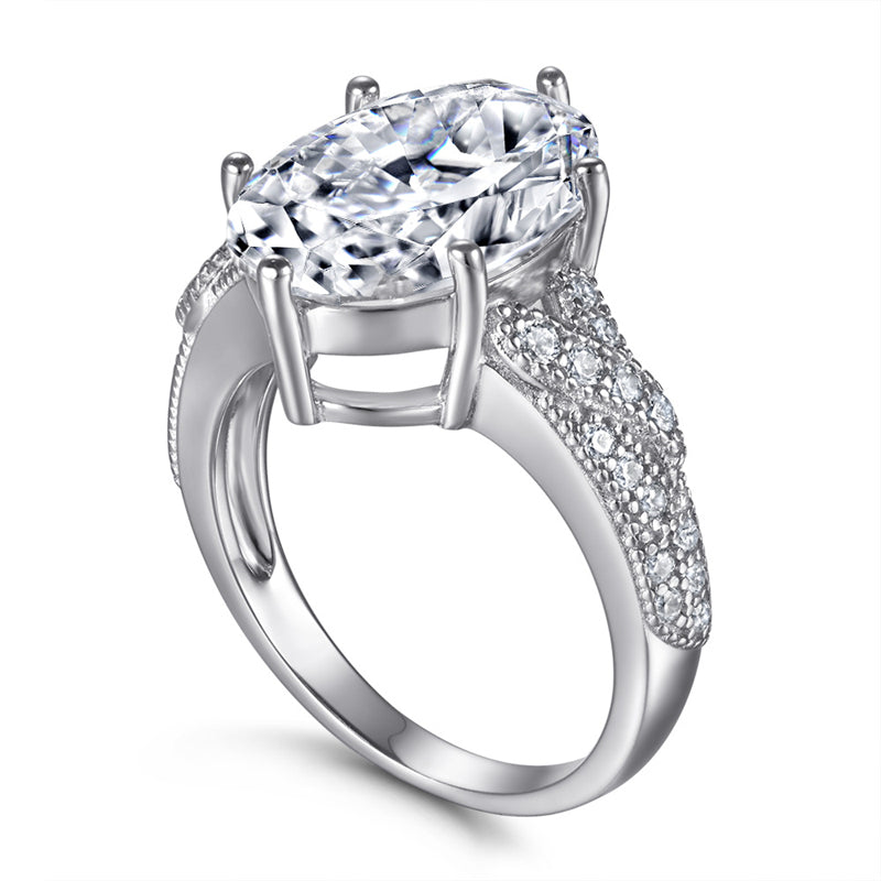 S925 Sterling Silver Marquise Ring - Unique Geometric Jewelry for Women
