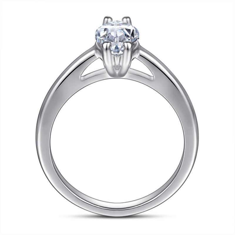 S925 Sterling Silver Marquise Zirconia Ring - Korean Style Minimalist Index Finger Jewelry