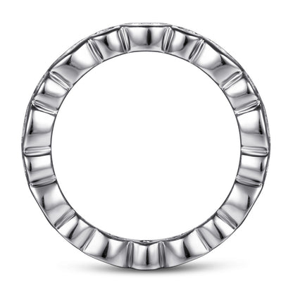S925 Sterling Silver Marquise & Round Eternity Ring – Full Pave Stackable Band