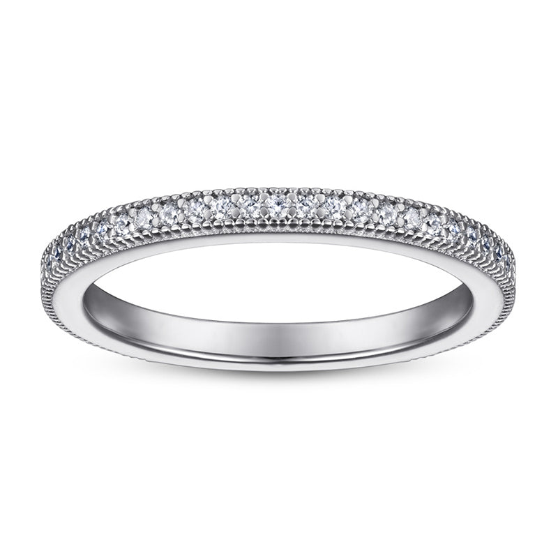 S925 Sterling Silver Micro-Pavé Index Finger Ring - Delicate Zirconia Accent Jewelry