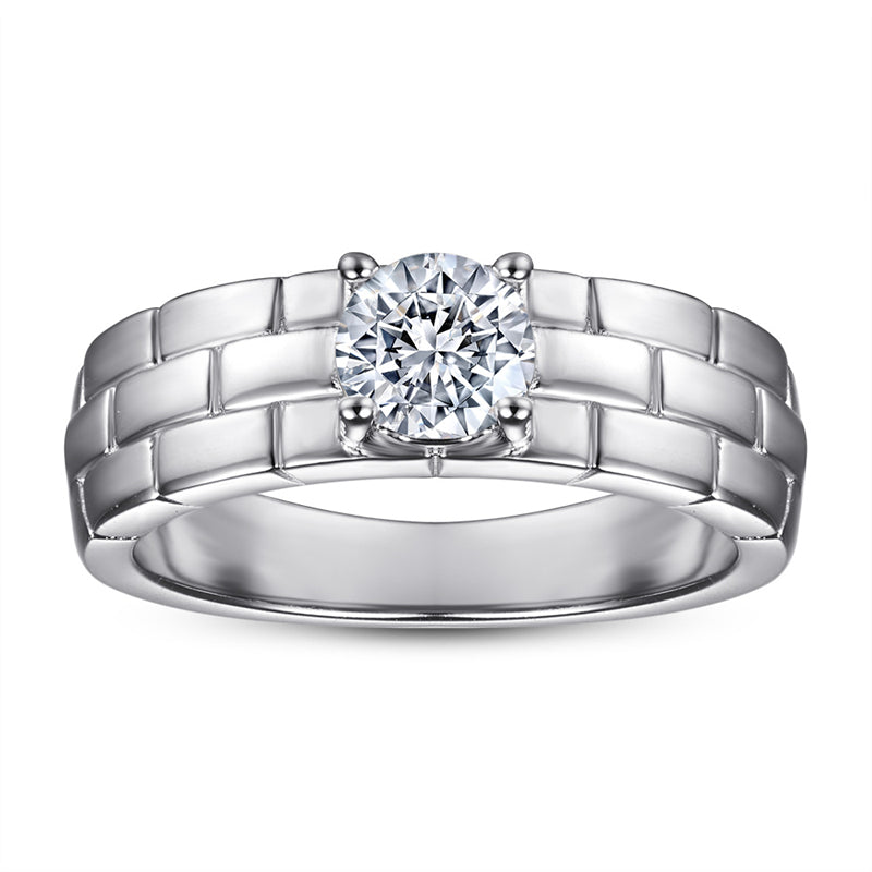 S925 Sterling Silver Minimalist Band Ring – Contemporary CZ Accent Jewelry