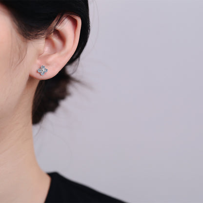 S925 Sterling Silver Movable Star Moissanite Stud Earrings - 0.8ct Botanical-Inspired Valentine's Gift