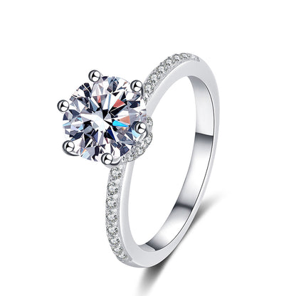 S925 Sterling Silver PT950 Gold Plated 2ct Moissanite Floral Starfish Engagement Ring