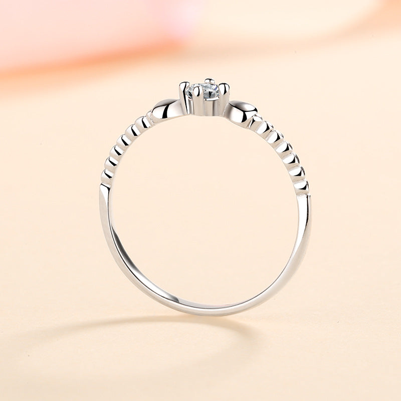 S925 Sterling Silver PT950 Gold Plated Four-Prong 0.10ct Moissanite "Thinking of You" Ring