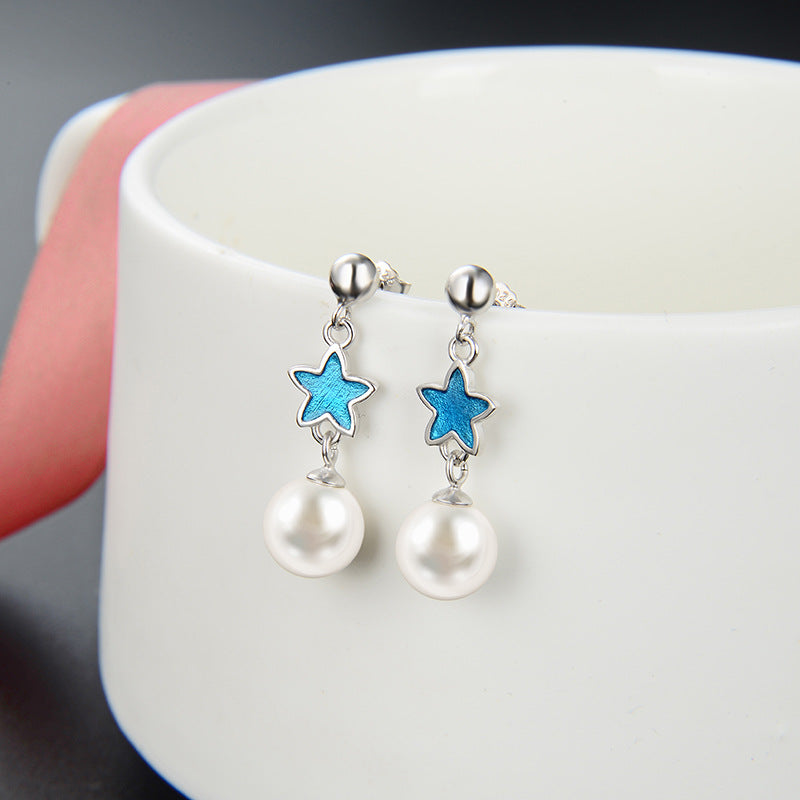 S925 Sterling Silver Pearl Stud Earrings - Korean Minimalist Geometric Earrings with Plastic Backs