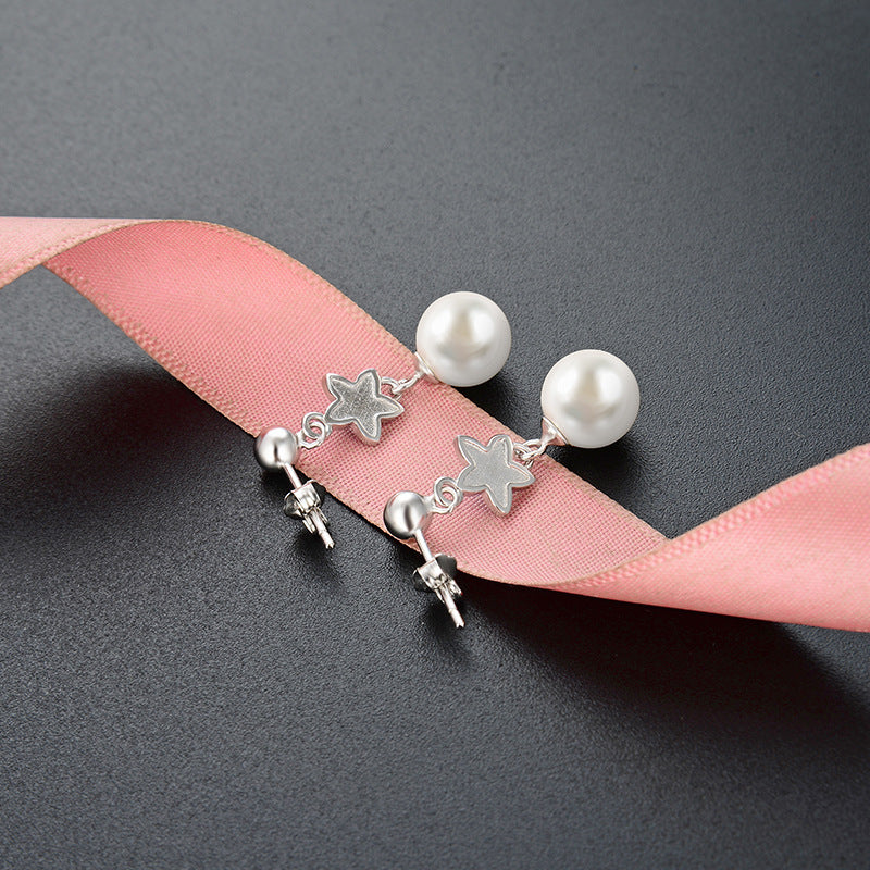 S925 Sterling Silver Pearl Stud Earrings - Korean Minimalist Geometric Earrings with Plastic Backs