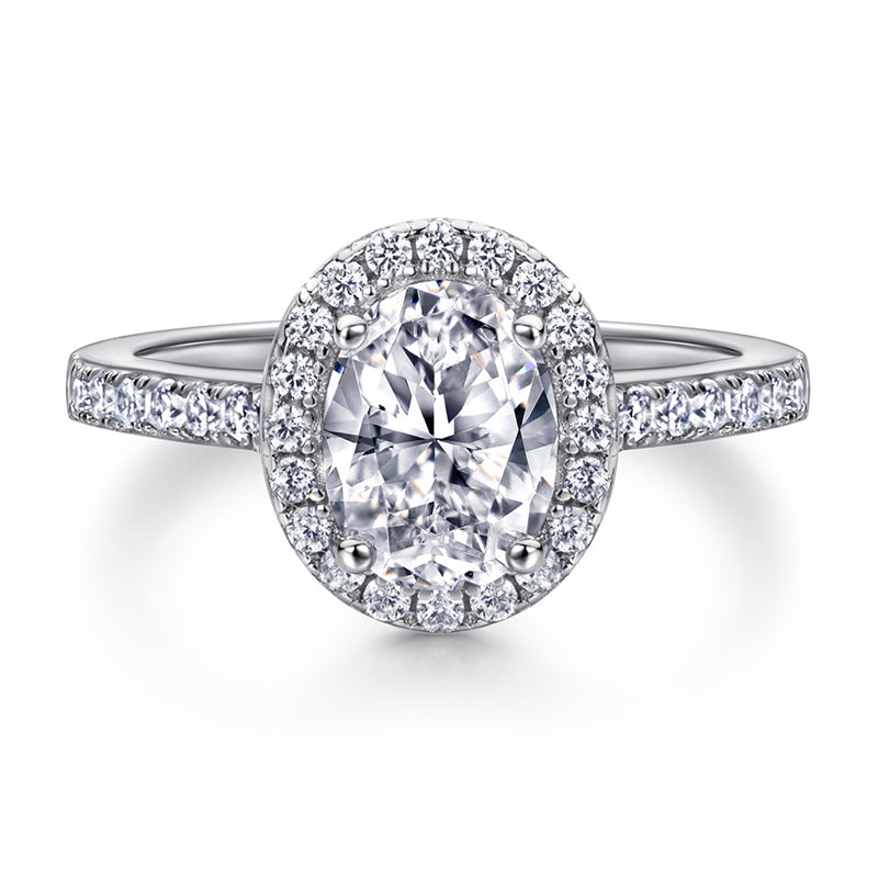 S925 Sterling Silver "Pigeon Egg" Zirconia Engagement Set - Luxe European-Style Bridal Jewelry