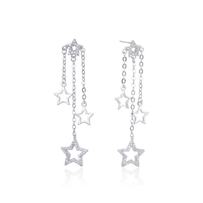 S925 Sterling Silver Plated Peace Lock Stud Earrings - 3.2g Minimalist Chinese Style with Plastic Ear Backs