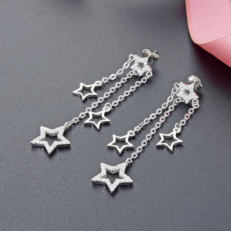 S925 Sterling Silver Plated Peace Lock Stud Earrings - 3.2g Minimalist Chinese Style with Plastic Ear Backs