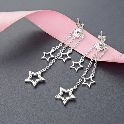 S925 Sterling Silver Plated Peace Lock Stud Earrings - 3.2g Minimalist Chinese Style with Plastic Ear Backs