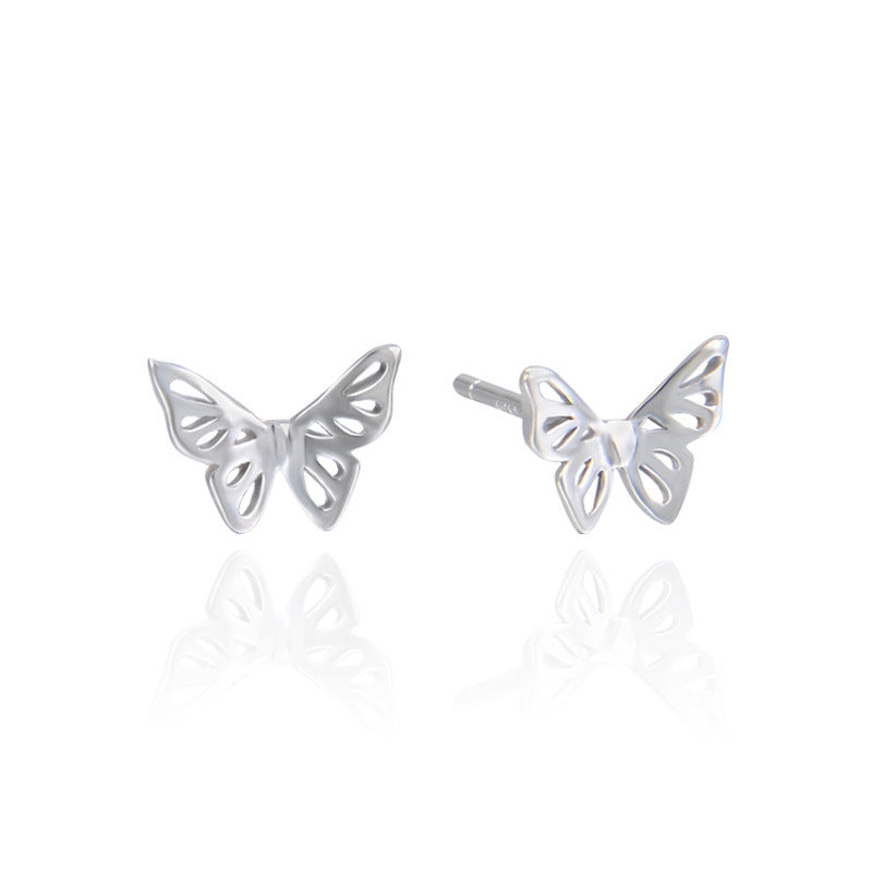 S925 Sterling Silver Polished Stud Earrings with Plastic Ear Backs – Minimalist & Natural Style for Everyday Wear