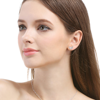 S925 Sterling Silver Polished Stud Earrings with Plastic Ear Backs – Minimalist & Natural Style for Everyday Wear