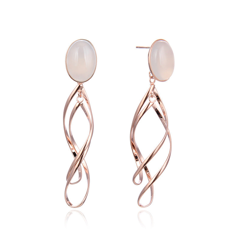S925 Sterling Silver Polka Dot Stud Earrings - Geometric European Style Earrings for Women