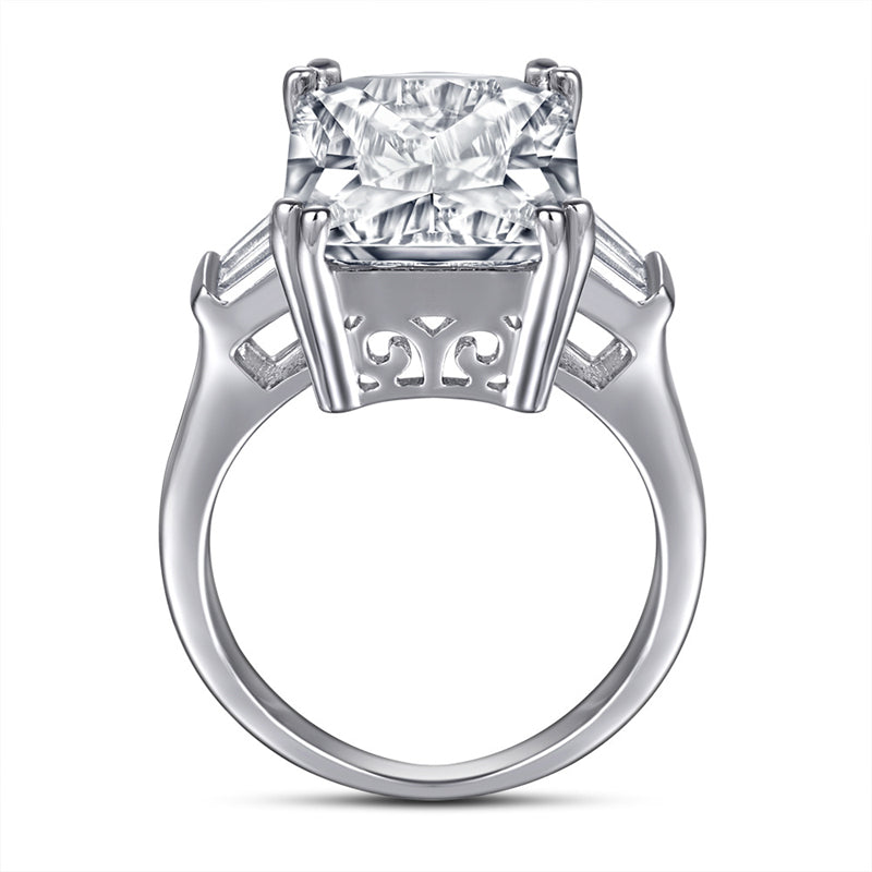 S925 Sterling Silver Princess Cut Ring - Luxe Pink/White CZ Statement Jewelry for Women