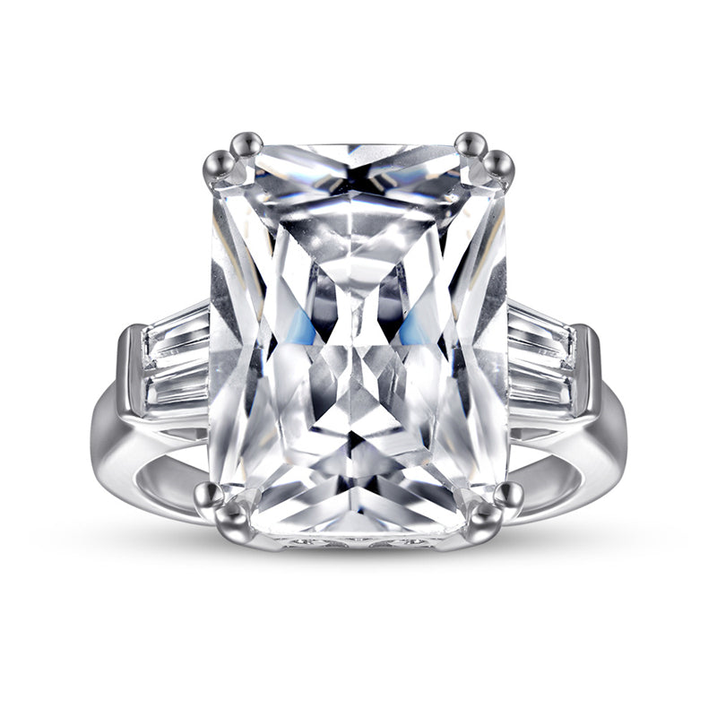 S925 Sterling Silver Princess Cut Ring - Luxe Pink/White CZ Statement Jewelry for Women