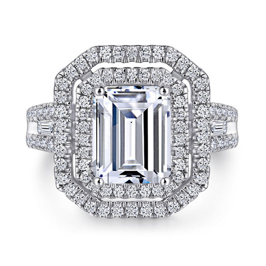 S925 Sterling Silver Princess Cut Zirconia Ring - Bold Solitaire Statement Jewelry