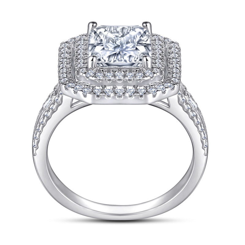 S925 Sterling Silver Princess Cut Zirconia Ring - Bold Solitaire Statement Jewelry
