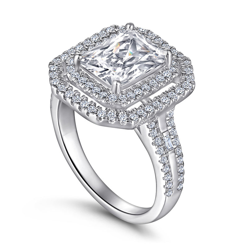 S925 Sterling Silver Princess Cut Zirconia Ring - Bold Solitaire Statement Jewelry