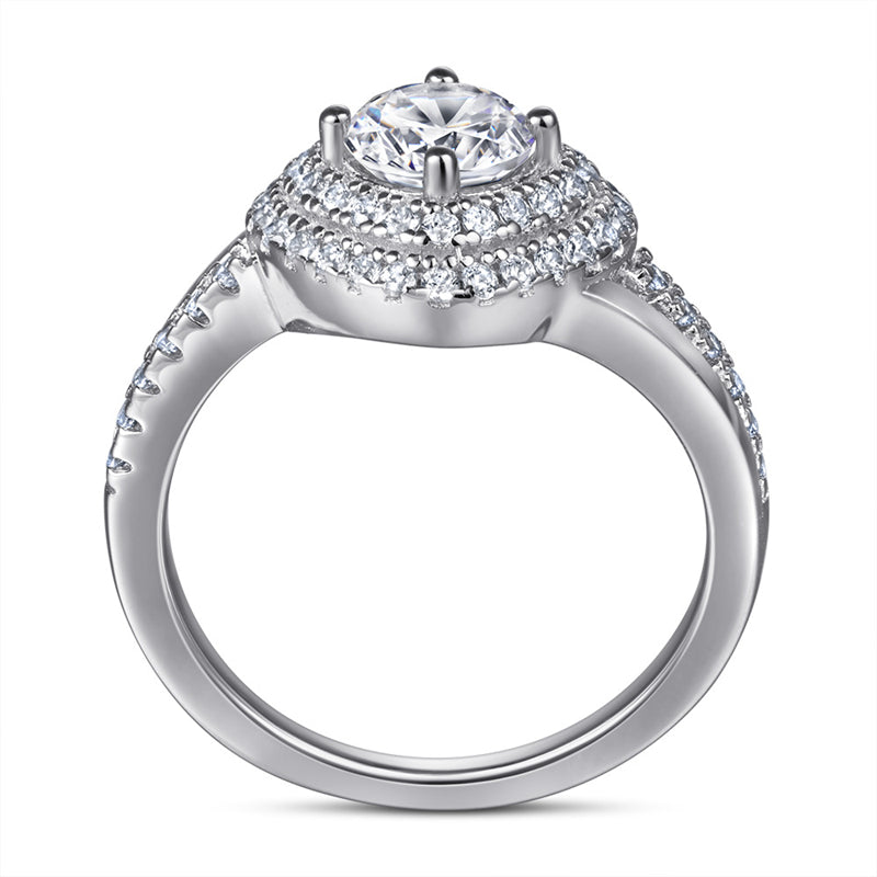 S925 Sterling Silver Rhombus Zirconia Ring – Modern Geometric Fashion Jewelry