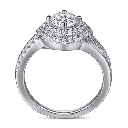 S925 Sterling Silver Rhombus Zirconia Ring – Modern Geometric Fashion Jewelry
