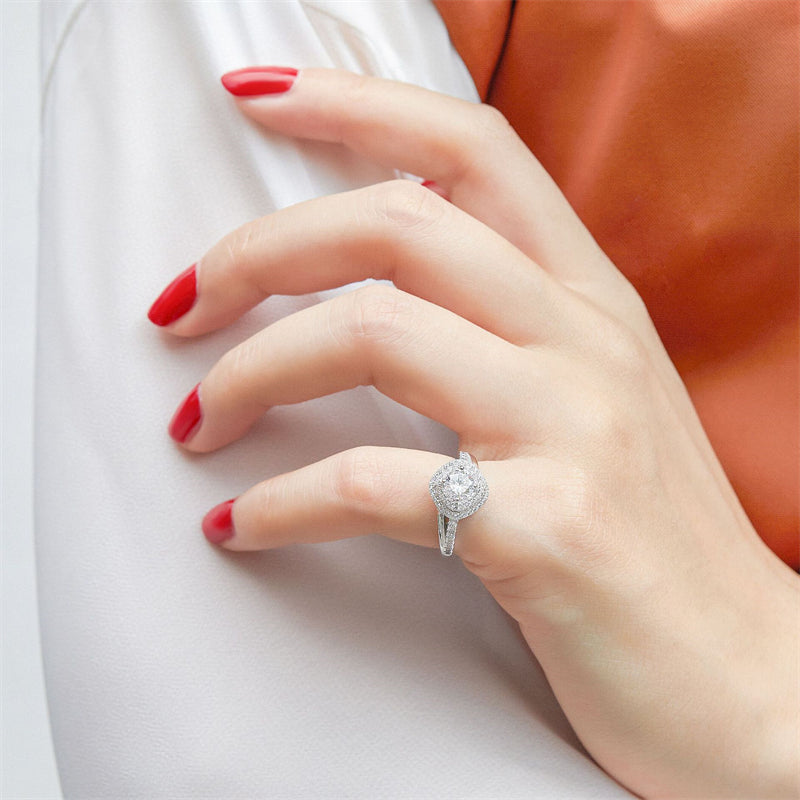 S925 Sterling Silver Rhombus Zirconia Ring – Modern Geometric Fashion Jewelry