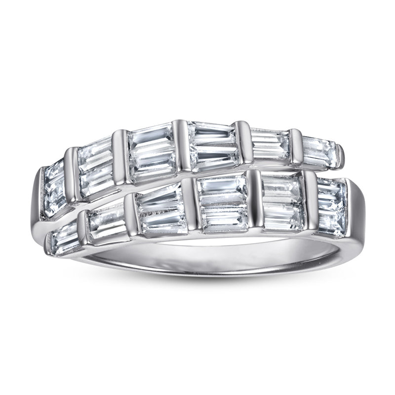 S925 Sterling Silver Serpent Ring - Modern Rectangular Zirconia Adjustable Statement Jewelry