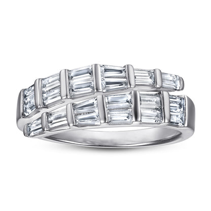 S925 Sterling Silver Serpent Ring - Modern Rectangular Zirconia Adjustable Statement Jewelry