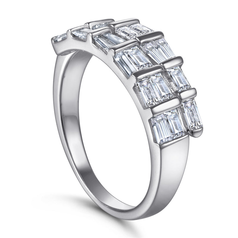 S925 Sterling Silver Serpent Ring - Modern Rectangular Zirconia Adjustable Statement Jewelry