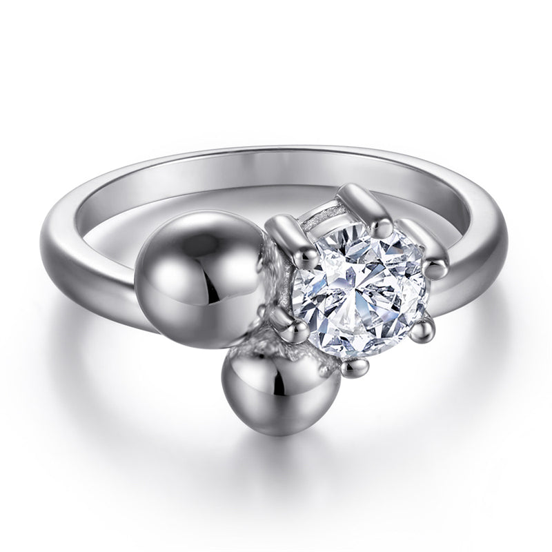 S925 Sterling Silver Sphere Ring - Minimalist Smooth Ball Jewelry for Women