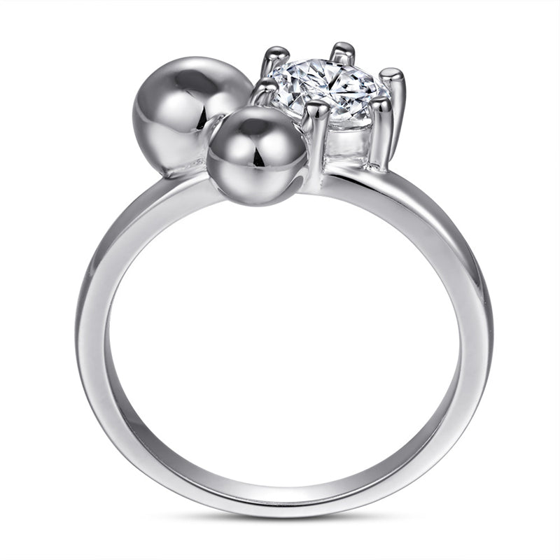 S925 Sterling Silver Sphere Ring - Minimalist Smooth Ball Jewelry for Women