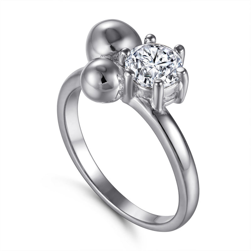 S925 Sterling Silver Sphere Ring - Minimalist Smooth Ball Jewelry for Women