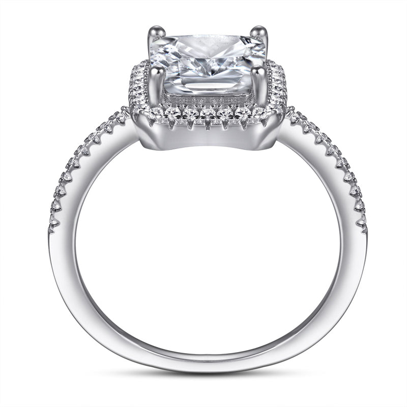 S925 Sterling Silver Square Prong-Set Full Eternity Ring – Bridal Jewelry