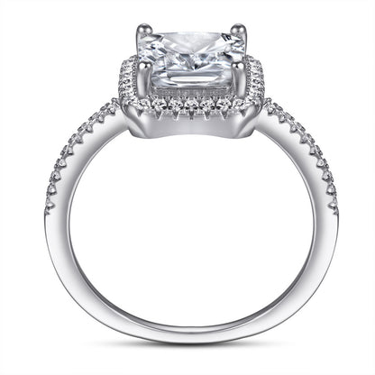 S925 Sterling Silver Square Prong-Set Full Eternity Ring – Bridal Jewelry