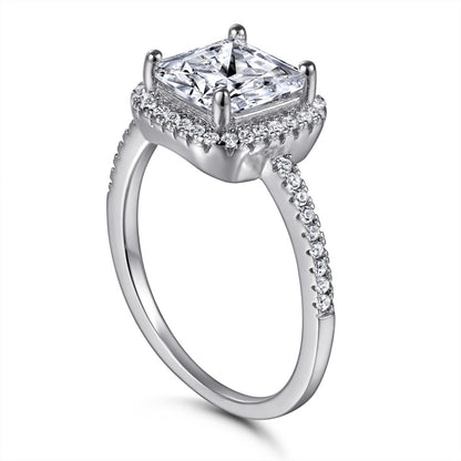 S925 Sterling Silver Square Prong-Set Full Eternity Ring – Bridal Jewelry