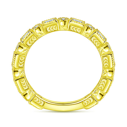 S925 Sterling Silver Square Stackable Ring - Modern Geometric Zirconia Band