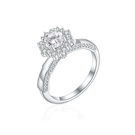 S925 Sterling Silver Sunflower Ring - Bold Floral Statement Jewelry