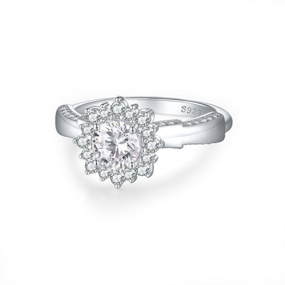S925 Sterling Silver Sunflower Ring - Bold Floral Statement Jewelry
