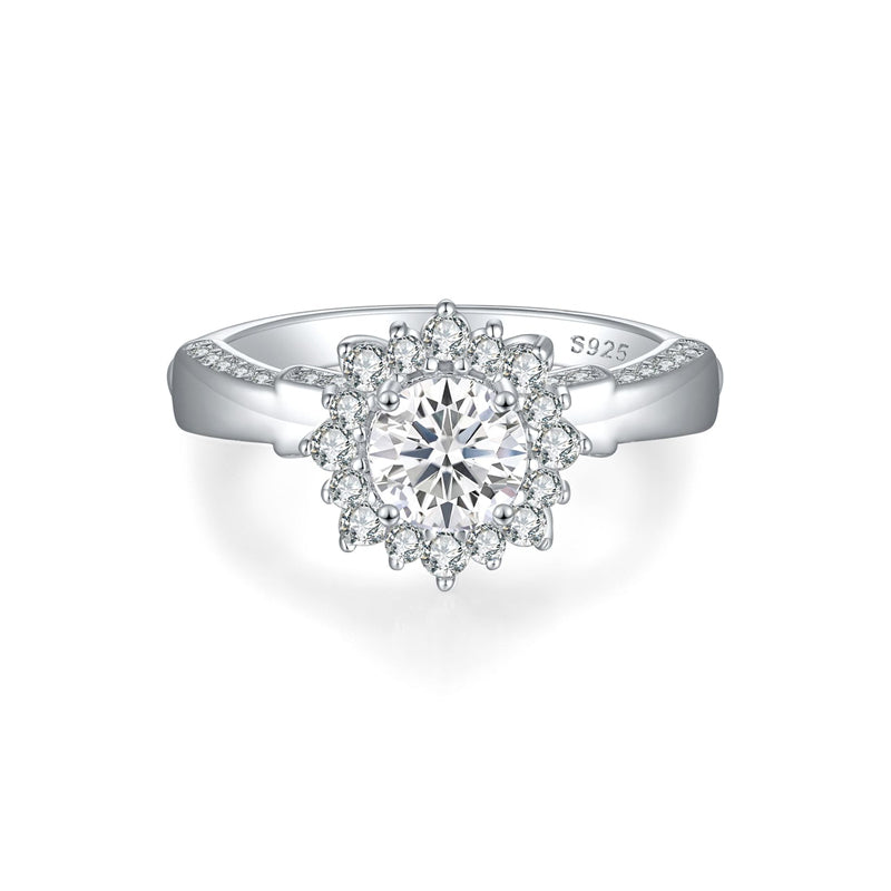 S925 Sterling Silver Sunflower Ring - Bold Floral Statement Jewelry