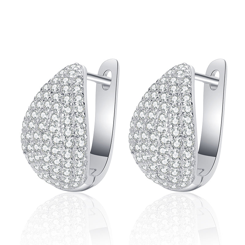 S925 Sterling Silver Teardrop Moissanite Stud Earrings - 1.31CT Floral & Botanical Design