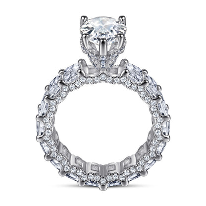 S925 Sterling Silver Teardrop Ring – Vintage-Inspired Full Pave CZ Jewelry