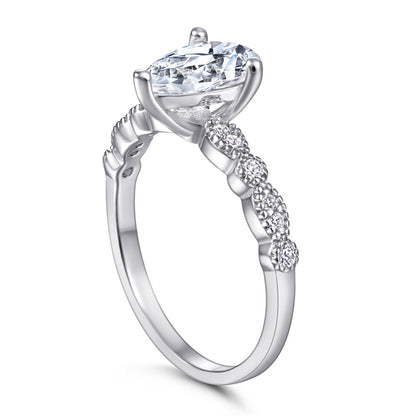 S925 Sterling Silver Teardrop Zirconia Ring - Elegant Minimalist Jewelry for Women