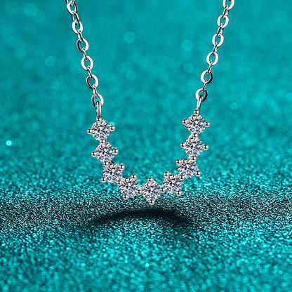 S925 Sterling Silver U-Shaped Pendant Necklace - 0.54CT Moissanite Minimalist Valentine's Gift