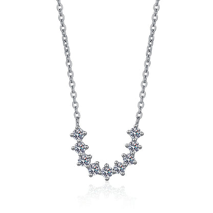 S925 Sterling Silver U-Shaped Pendant Necklace - 0.54CT Moissanite Minimalist Valentine's Gift