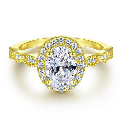 S925 Sterling Silver Vintage Floral Engagement Set - European-Inspired Wedding Jewelry