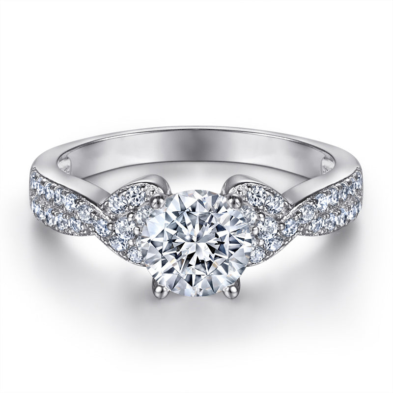 S925 Sterling Silver Vintage Wedding Ring Set - European-Inspired Bridal Jewelry