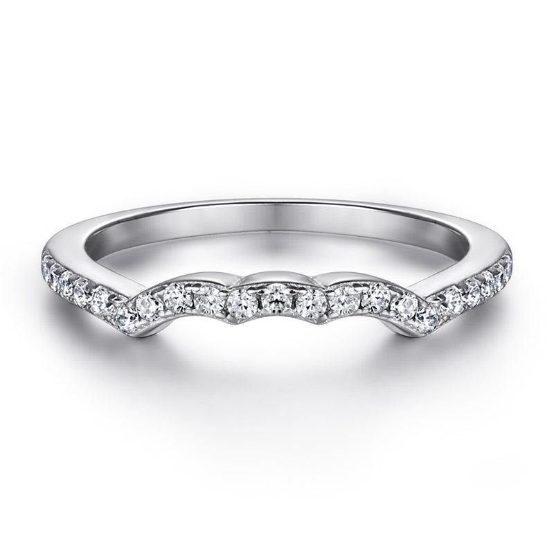 S925 Sterling Silver Vintage Wedding Ring Set - European-Inspired Bridal Jewelry