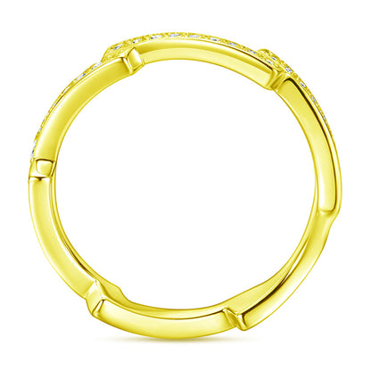 S925 Sterling Silver Wave Ring - 18K Gold Plated Minimalist Jewelry for Women