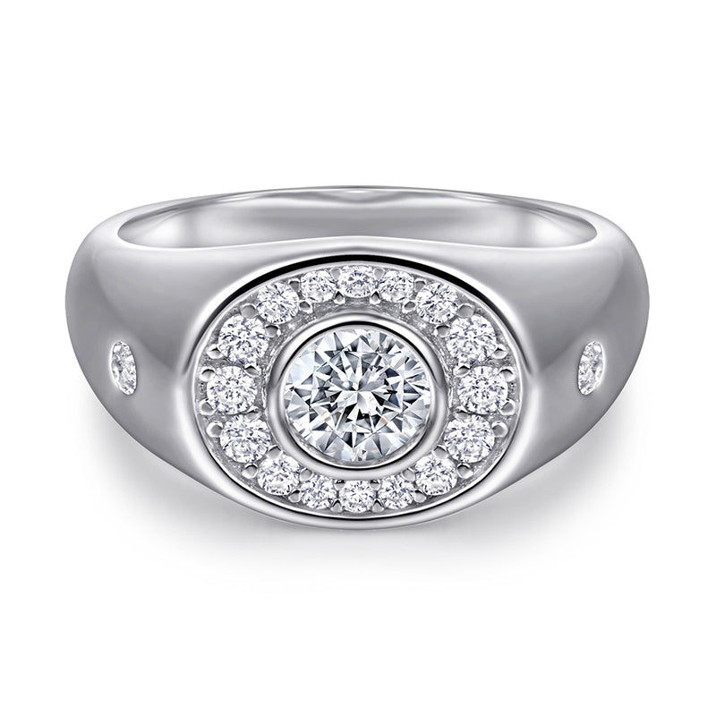 S925 Sterling Silver Wide Band Ring - Modern Geometric Statement Jewelry
