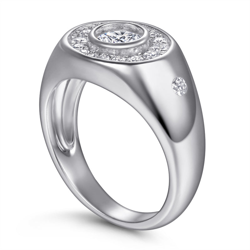 S925 Sterling Silver Wide Band Ring - Modern Geometric Statement Jewelry
